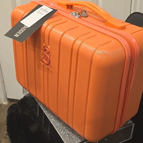 Steve Madden Fanatic Collection SM Logo Hard Side Cosmetic Case- Ocean Coral - Picture 5 of 10